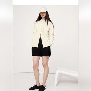 Banna Republic Oversized Shirt Jacket Petite Ecru Denim